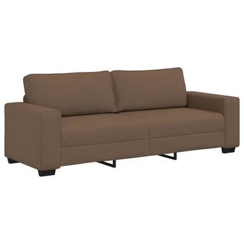 Sofá De 3 Plazas Marrón, 220x77x82 Cm, Tela Vidaxl