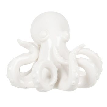Figura de pulpo de porcelana blanca Alt. 9 cm