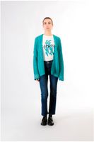 cardigan mouline sin botones y con cuello chal emerald