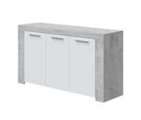 pack muebles comedor color cemento y blanco salon industrial mesa centro  aparador  mesa comedor