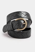 black weave buckle belt