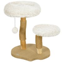 pawhut arbol para gatos 615 cm con cama para gato arbol rascador plataforma de salto bola de juguete para gatos de hasta 5 kg blanco