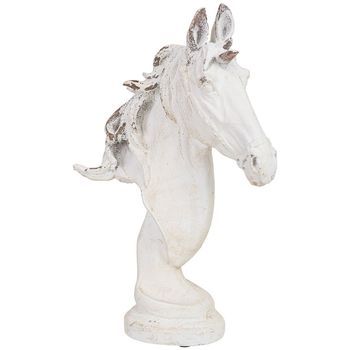 Figura Decoración Caballo De Magnesio Blanca 25x10x38 Cm