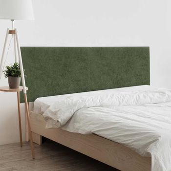 Dhome Cabecero Acabado Toalla Soft Tapizado Liso Con Patas Tejido Suave Para Pared Acústicos Cabeceros Absorbentes (210 Dual, 8cm - 125 Al. - Verde)