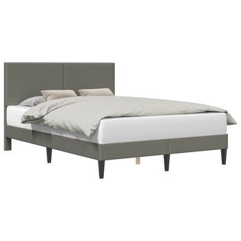Estructura De Cama Gris Claro 140 X 190 Cm Tela De Pana Vidaxl