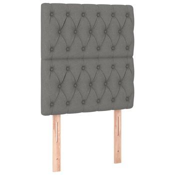 Cabecero De Cama De Tela Gris Oscuro 80x7x118/128 Cm Vidaxl