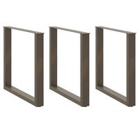 patas para mesa de comedor en forma de u 3 unidades acero natural 90 x 72-73 cm vidaxl