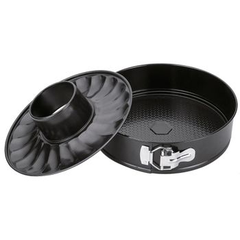 Molde desmontable 2 bases acero negro 26x6,8 cm