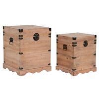 baul set 2 abeto metal 48x48x61 rustico natural