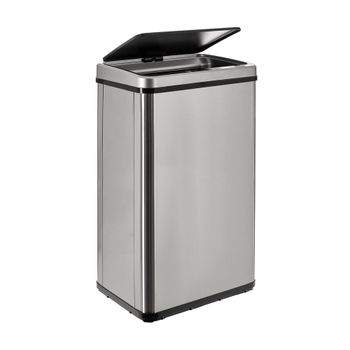 Cubos de basura de acero inoxidable gris 50l