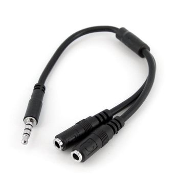 Startech Adaptador Divisor para Auriculares y Micrófono de 3,5mm de 4 Pines a 2x de 3,5mm de 3 Pines