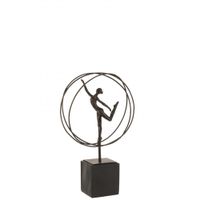 gimnasta en circulo de resina marron de 22x8x36 cm