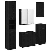juego de muebles de bano 5 uds roble negro 645 x 335 x 59 cm vidaxl