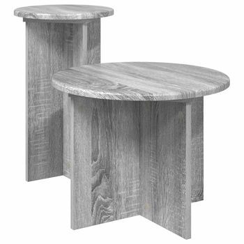 Conjunto De Mesas Auxiliares 2 Pcs Gris Sonoma Vidaxl