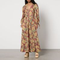 stella nova floral-print cotton maxi dress - dk 34uk 8