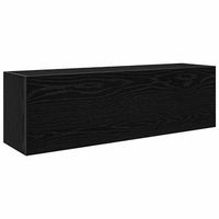 mueble de pared de bano  armario de bano madera ingenieria negro 100x25x30 cm