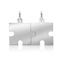 colgante de plata 925 pieza de puzzle pulido