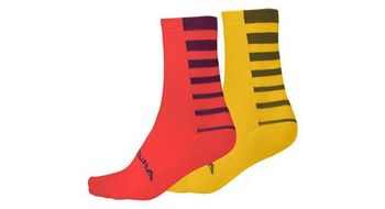 Calcetines endura coolmax granada rojo   amarillo  juego de 2 pares
