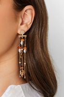 pendientes largos dorados con estrellas