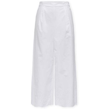 Only Pantalones Roxanne Long Trousers - Bright White para mujer