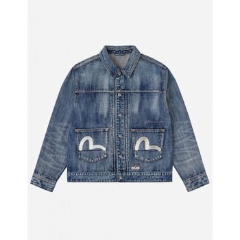 Evisu Cazadora vaquera 2ESHTM6DJ1008 MULTI POCKET DENIM JACKET-INDM MID TONE INDIGO para hombre