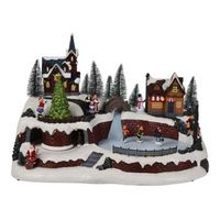 wellhome escena de navidad con luces led y musica r 41x26x27 cm