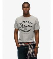 superdry para hombre m1012313a camiseta athletic relaxed gris s casual manga corta tela