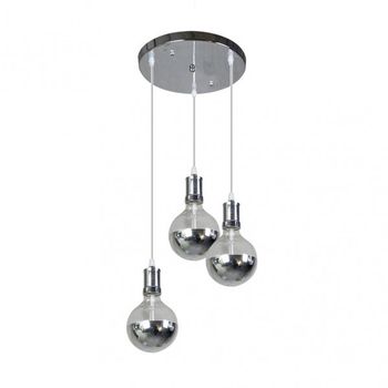 FABRILAMP Lampara Gala 3xe27 Cromo/cromo Bombillas Incluidas 24w 2700k 2100lm Regx64x12,5 Cm