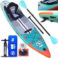 tabla de paddle surf duraero sup hinchable pvc 330x76x15cm azul-verde