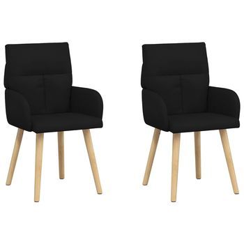 Sillas De Comedor 2 Uds. Tela Negro 60 X 56 X 96 Cm Vidaxl