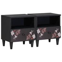 mesita de noche 2 uds marron 40 x 33 x 46 cm vidaxl