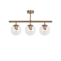 lampara de techo atmaca-10265 oro cobrizo metal vidrio 60x15x40 cm