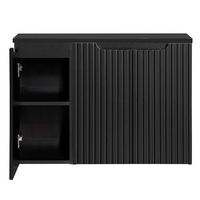 mueble de bano bajo lavabo newport con 3 puertas 90x60x40 cm - negro encasa