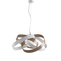 vertigo - lampara colgante de hierro lacado blanco y gris con cable de acero orientable 1 luz 125 - o54 - bl156-1-bg