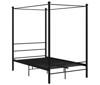 Estructura de cama con dosel metal negro 120x200 cm