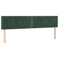 cabecero cama mueble de dormitorio con led de terciopelo 200 x 5 x 7888 cm verde oscuro m020002061