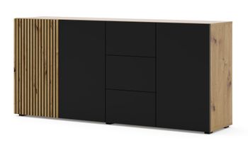 Cómoda efecto madera Crema y Negro
