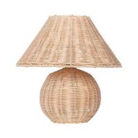 lampara de mesa de ratan natural color beige estilo boho sala de estar dormitorio cinder