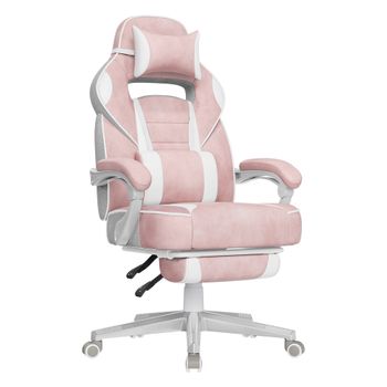 Silla de Oficina Respaldo Ajustable, Rosa Jalea + Blanco Crema