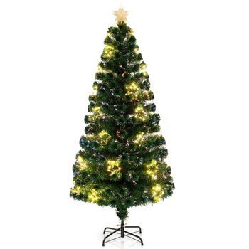 Árbol De Navidad Artificial De Fibra De Vidrio De Con Iluminación Blanca 180 Cm