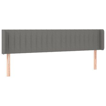 Cabecero Cama Mueble De Dormitorio Con Led De Tela Oscuro 203 X 16 X 78/88 Cm Gris M02_0000801