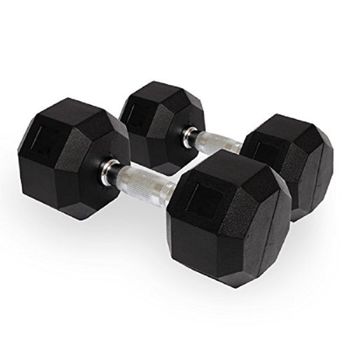 CANNON Juego Pesas Gimnasio Hexagonales de Caucho 1 a 20 Kg Mancuernas de entrenamiento fitness y musculación de hombre y mujer