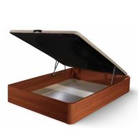 canape abatible de madera prime 90x190  color cerezo  tapa 3d transpirable  herrajes reforzados  gran capacidad  muebles ole sin montaje