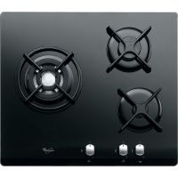 whirlpool akt 404nb placa de gas natural 3 zonas cristal negro