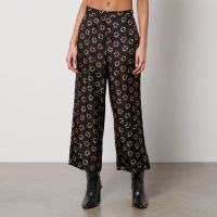 max mara studio torbole cropped silk straight-leg trousers - uk 10