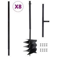 taladro de tierra con mango 250 mm tubo de extension 8 m acero vidaxl
