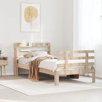 cama individual  cama para adultos  estructura de cama con cabecero madera maciza de pino 90x200 cm cfw9295581