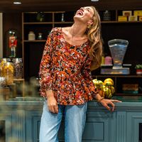 celeste blusa charlotte para mujer