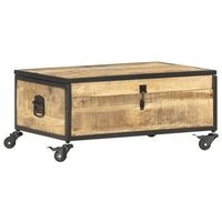 mesa de centro de madera maciza de mango 70x50x33 cm vidaxl