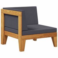 sofa de esquina seccional y cojines gris oscuro madera acacia vidaxl